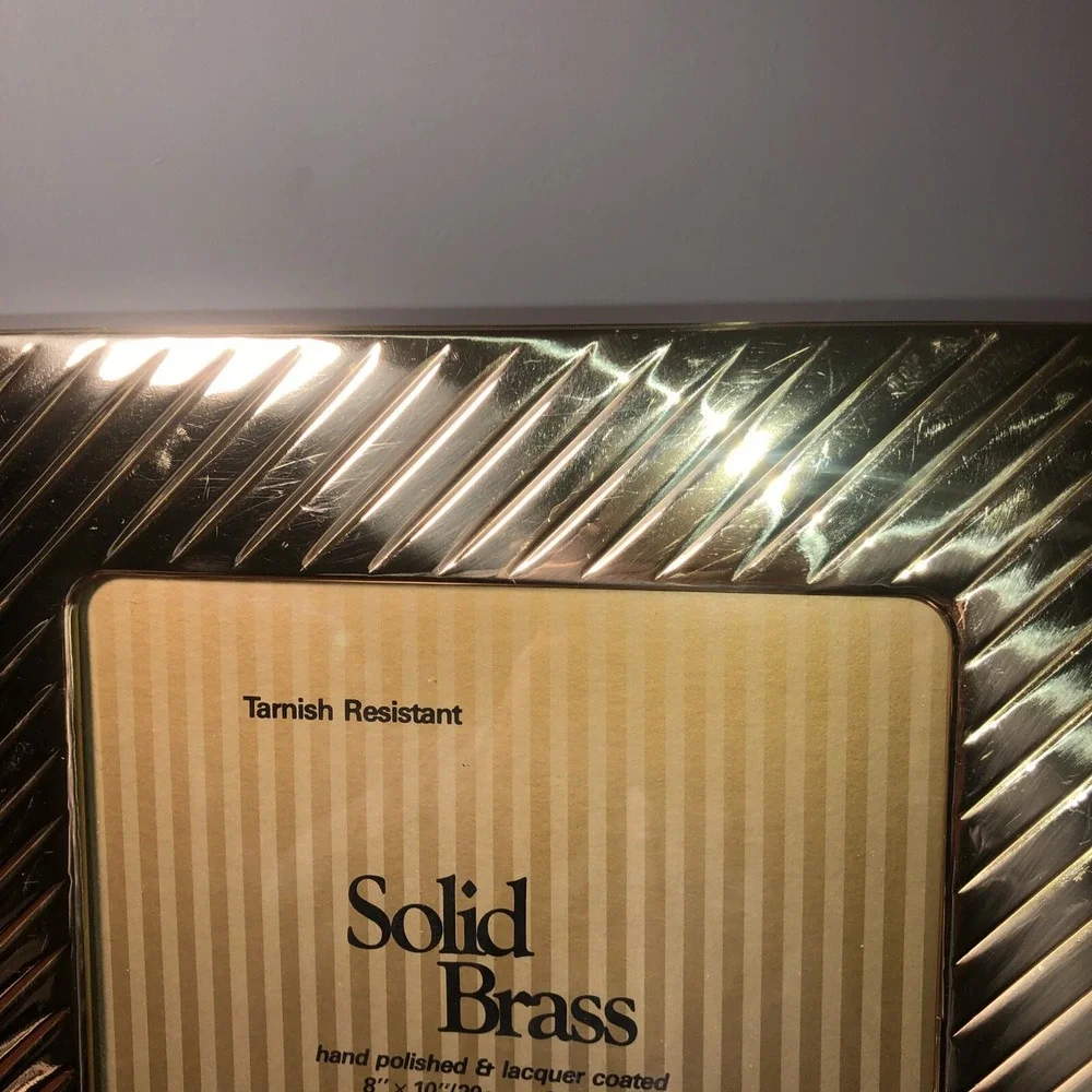 Vintage Loui Michel Cie‎ Solid Brass Hand Polished 8x10 Lacquer Coated Frame